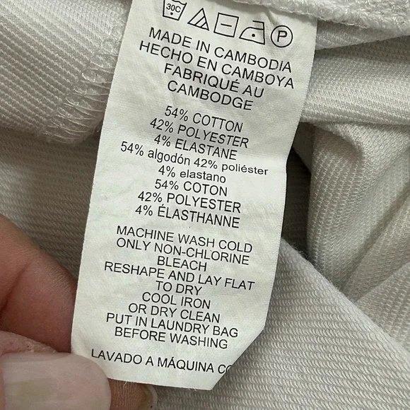 Michael Kors White Pull-On Stretch Pants/Leggings -Women's XL- Gold Buttons - Picture 7 of 10